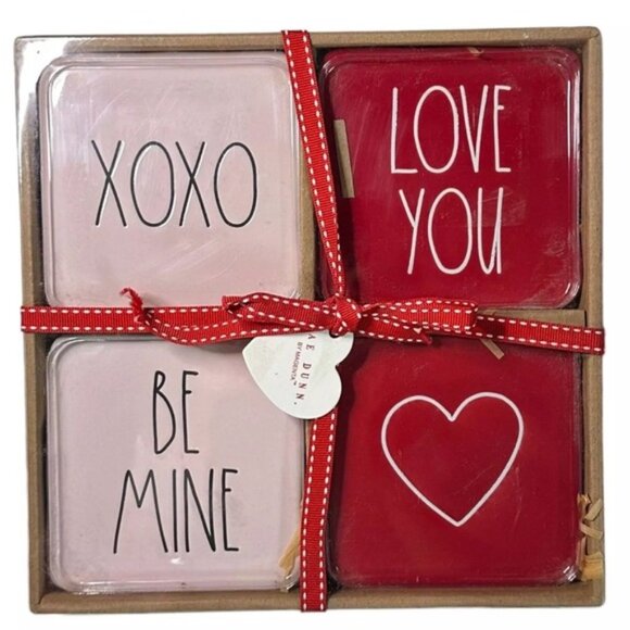 Other - NEW Rae Dunn Valentines Coaster Set XOXO" "LOVE YOU" BE MINE" "HEART" Ceramic